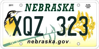 NE license plate XQZ323