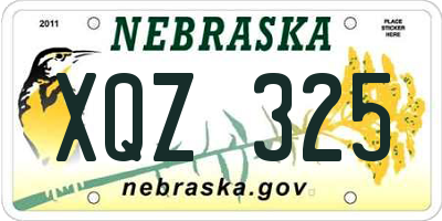 NE license plate XQZ325