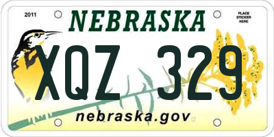 NE license plate XQZ329