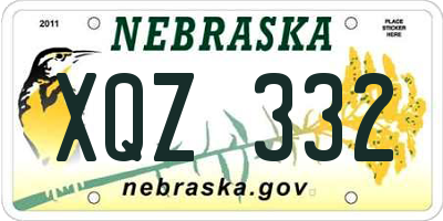 NE license plate XQZ332