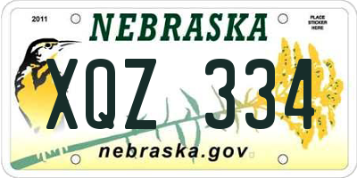 NE license plate XQZ334