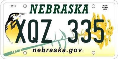 NE license plate XQZ335