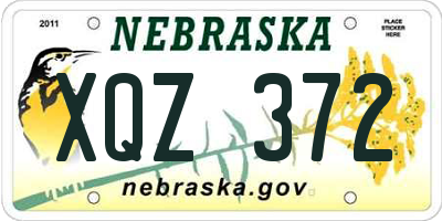 NE license plate XQZ372