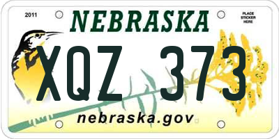 NE license plate XQZ373