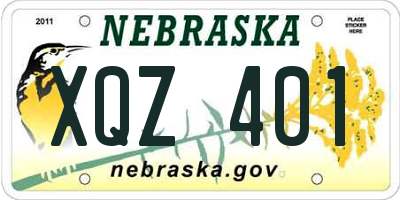 NE license plate XQZ401