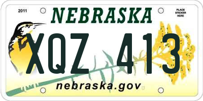 NE license plate XQZ413