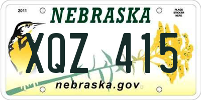 NE license plate XQZ415