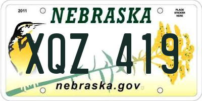 NE license plate XQZ419