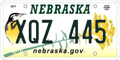 NE license plate XQZ445