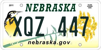 NE license plate XQZ447
