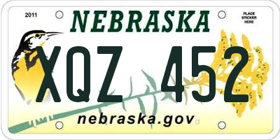 NE license plate XQZ452