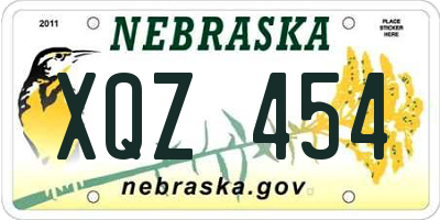 NE license plate XQZ454