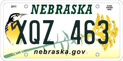 NE license plate XQZ463