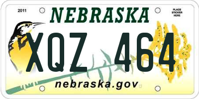 NE license plate XQZ464
