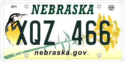 NE license plate XQZ466