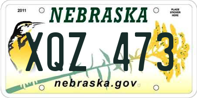 NE license plate XQZ473