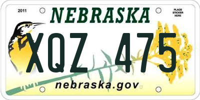 NE license plate XQZ475