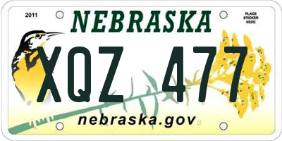 NE license plate XQZ477