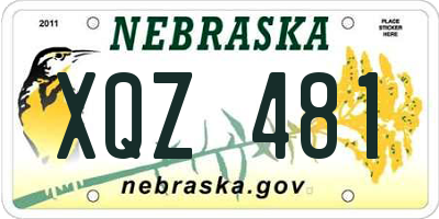 NE license plate XQZ481