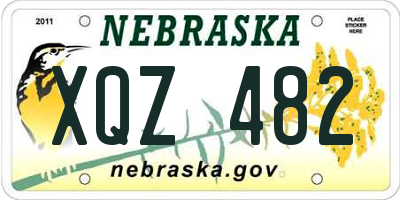 NE license plate XQZ482