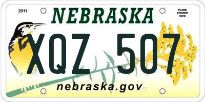 NE license plate XQZ507