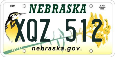 NE license plate XQZ512