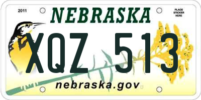 NE license plate XQZ513