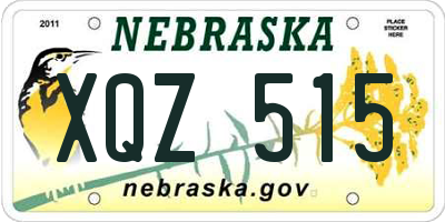 NE license plate XQZ515