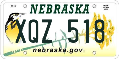 NE license plate XQZ518
