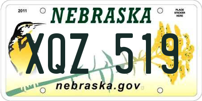 NE license plate XQZ519