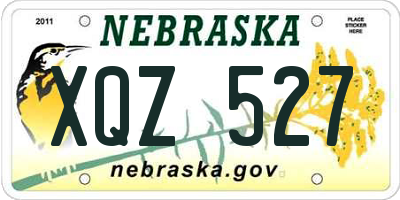 NE license plate XQZ527