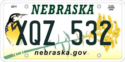 NE license plate XQZ532