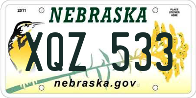 NE license plate XQZ533