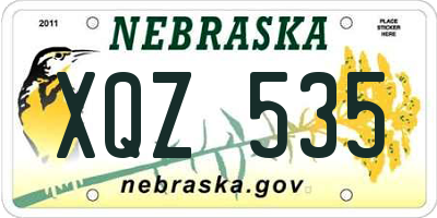 NE license plate XQZ535