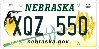 NE license plate XQZ550