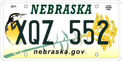 NE license plate XQZ552