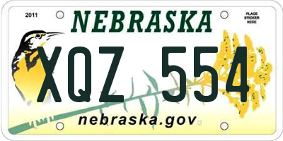 NE license plate XQZ554