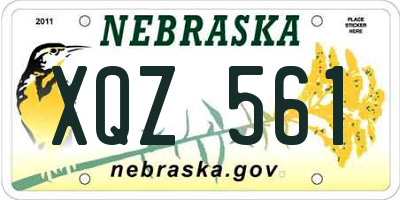 NE license plate XQZ561