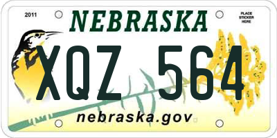 NE license plate XQZ564