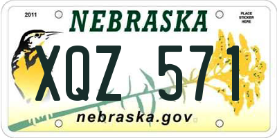 NE license plate XQZ571