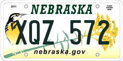 NE license plate XQZ572