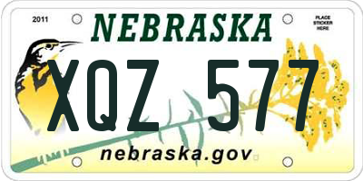 NE license plate XQZ577