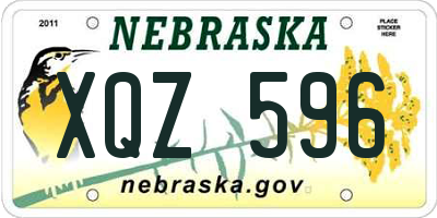 NE license plate XQZ596