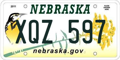 NE license plate XQZ597