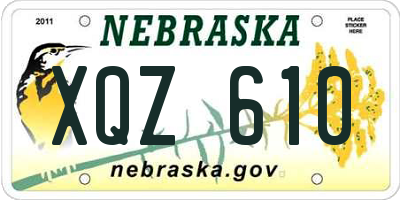 NE license plate XQZ610