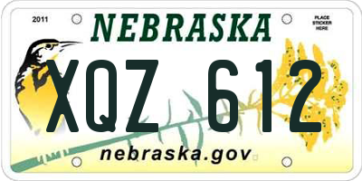 NE license plate XQZ612