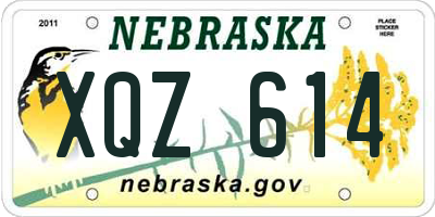 NE license plate XQZ614