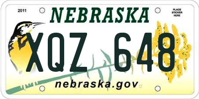NE license plate XQZ648