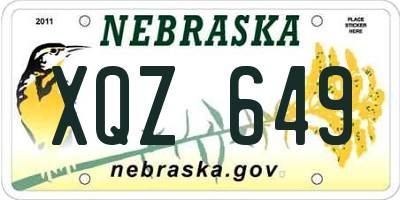 NE license plate XQZ649