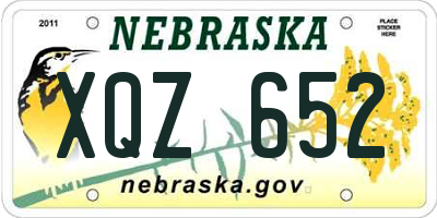 NE license plate XQZ652